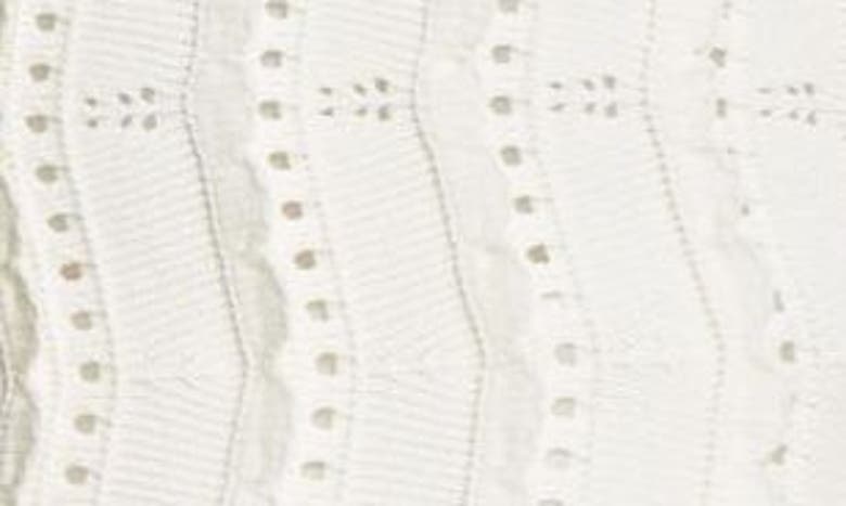 Shop Oscar De La Renta Sleeveless Wave Knit Fit & Flare Dress In Ivory