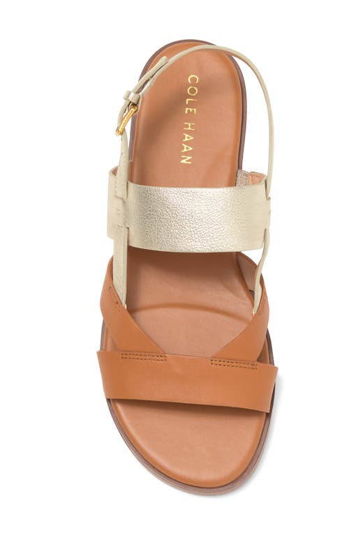 Cole Haan Fawn Sandal In Pecan/soft Gold Ltr