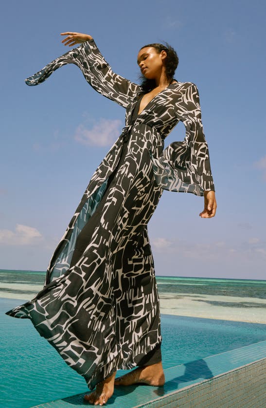 DIARRABLU SIRENE ABSTRACT PRINT LIGHTWEIGHT LONG JACKET