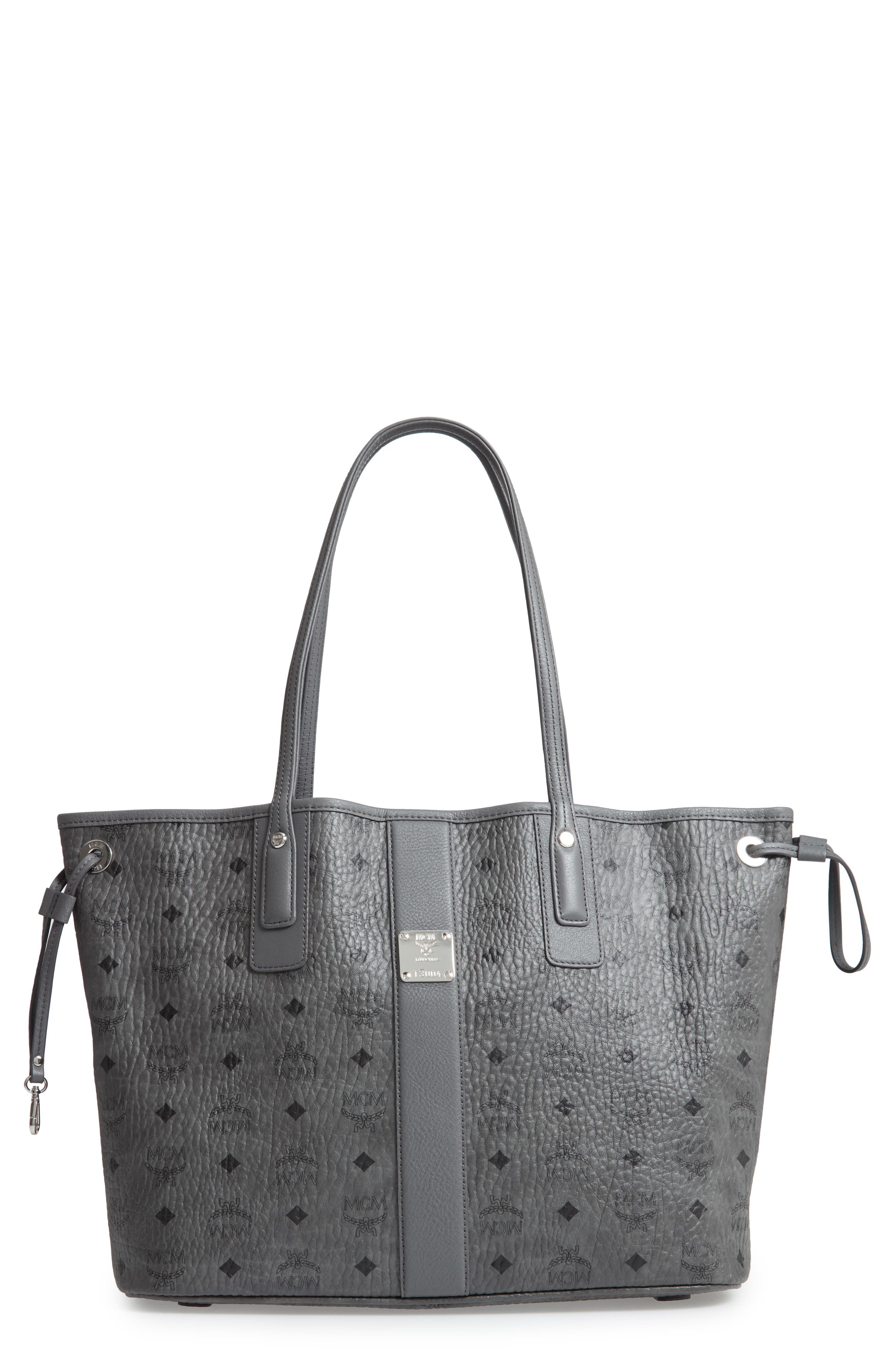 grey mcm bag