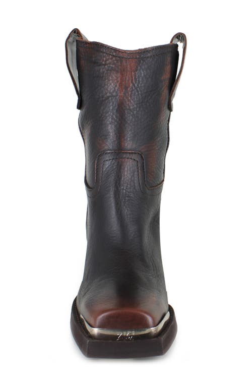 Zigi Joshi Western Boot In Brown Leather