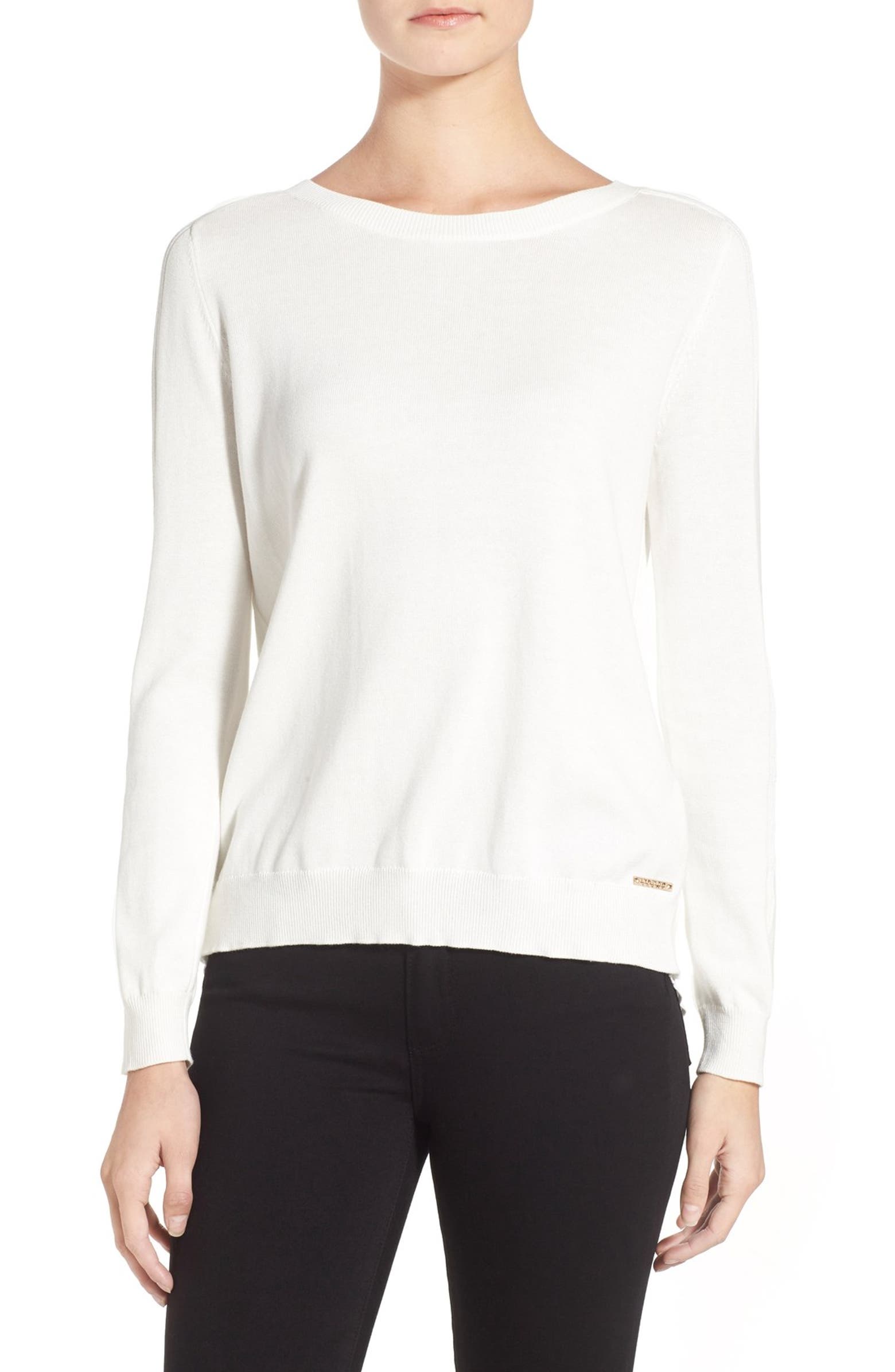 Ivanka Trump Button Back Inset Sweater | Nordstrom