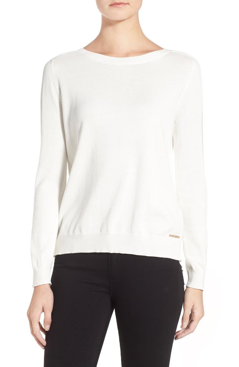 Ivanka Trump Button Back Inset Sweater | Nordstrom