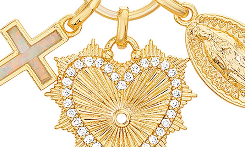 Shop Paige Harper Opal & Cz Charm Pendant Necklace In Gold