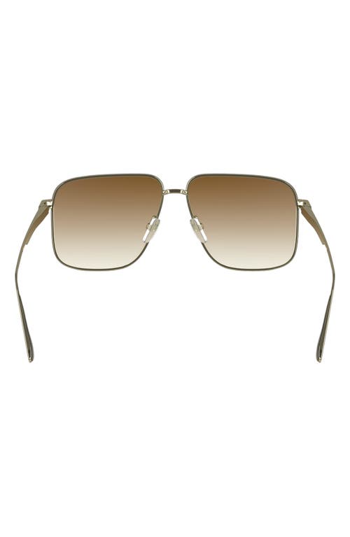 Victoria Beckham V Line 57mm Gradient Aviator Sunglasses In Gold/honey Gradient