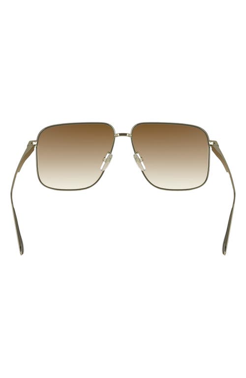 Shop Victoria Beckham V Line 57mm Gradient Aviator Sunglasses In Gold/honey Gradient