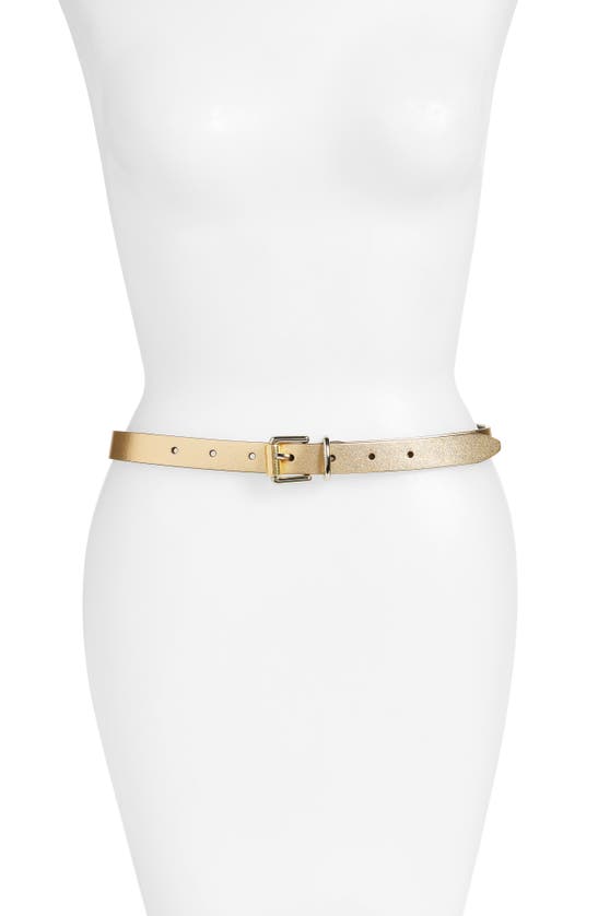 Rebecca Minkoff Reversible Leather Belt In Gold/ Black