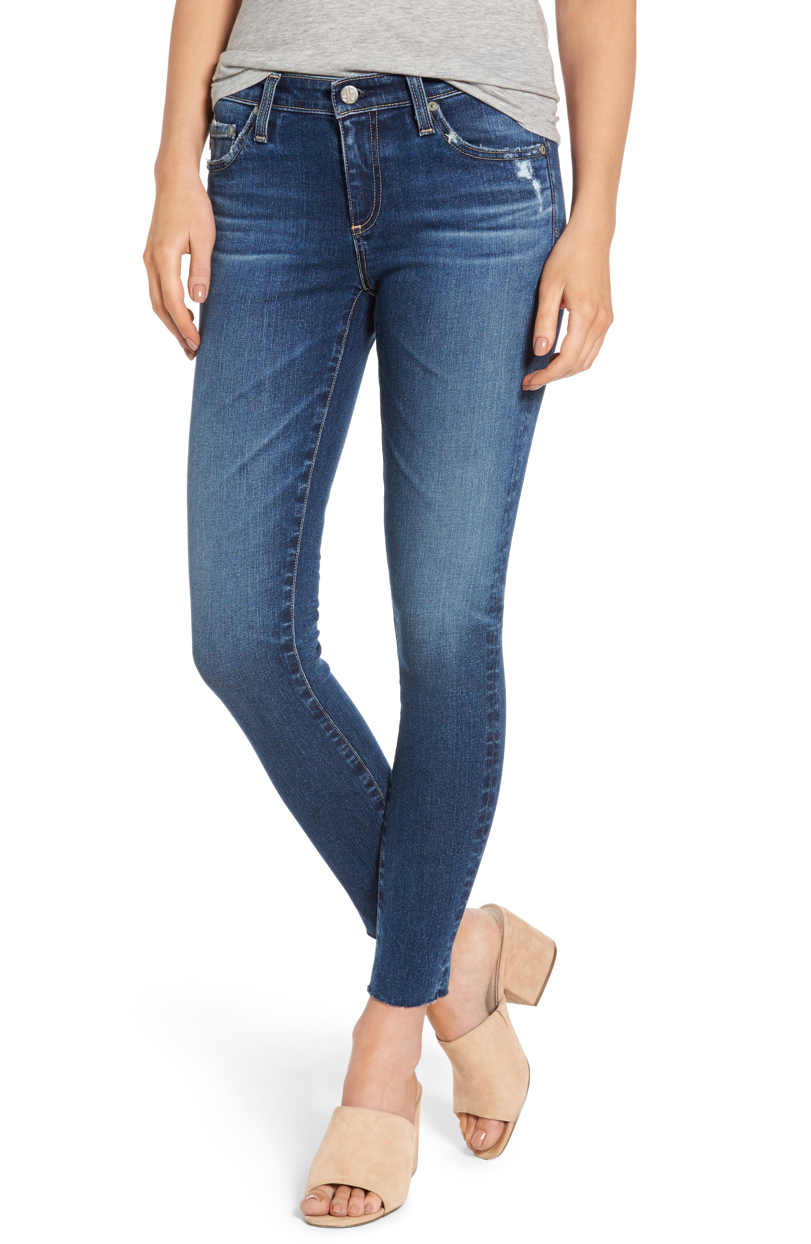 Blue AG Jeans Denim Legging Ankle Mid-rise Skinny Jeans in Black Womens Jeans AG Jeans Jeans 