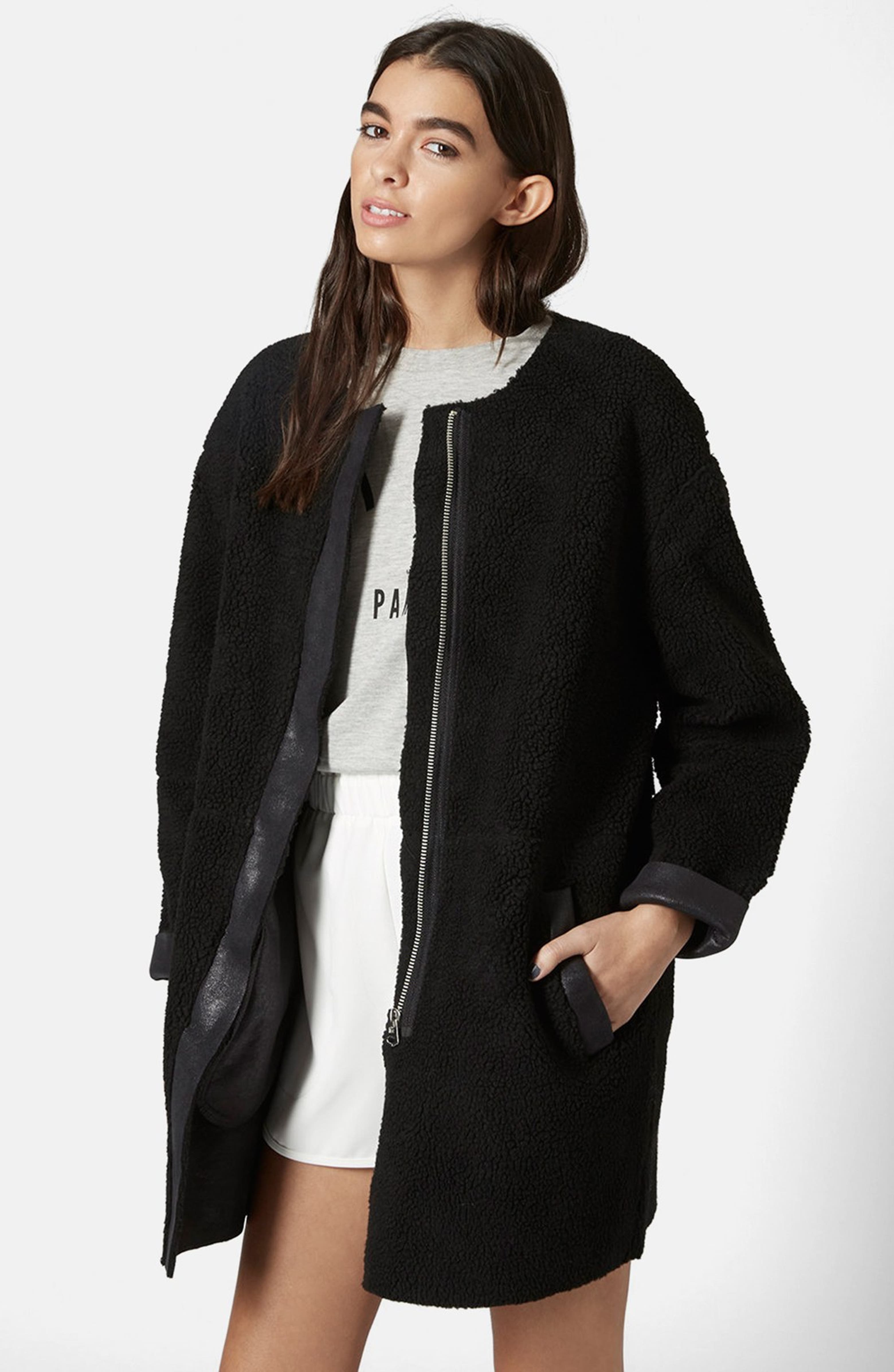 Topshop Faux Shearling Cocoon Jacket | Nordstrom