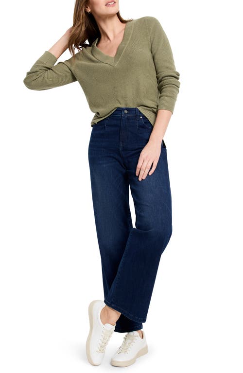 Shop Nic + Zoe Nic+zoe Waffle Stitch V-neck Sweater In Olivewood