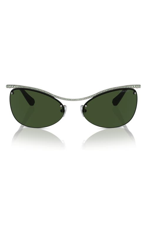 Shop Swarovski 63mm Irregular Sunglasses In Gunmetal