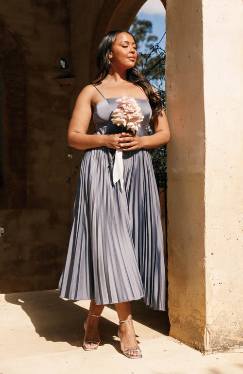 Petal And Pup Petal & Pup Keegan Pleated Satin Dress In Blue