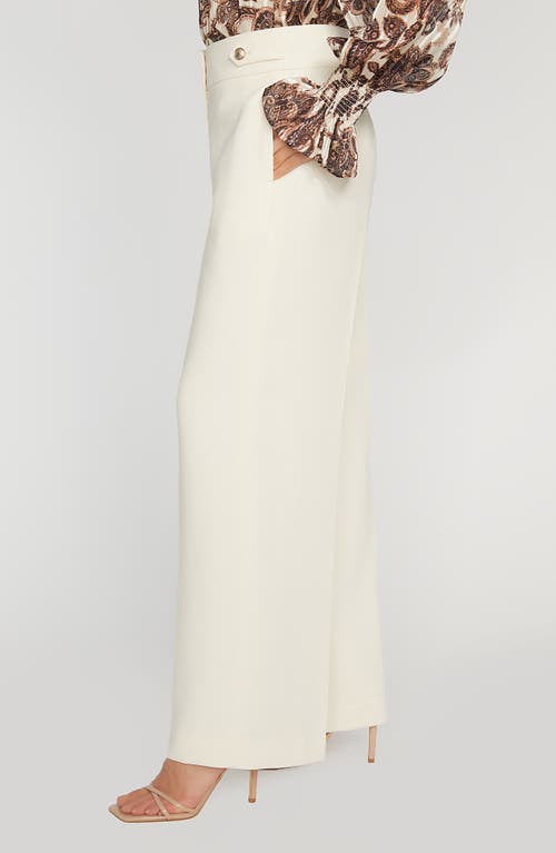 Shop Elie Tahari The Angelica Wide Leg Pants In Ivory Cream