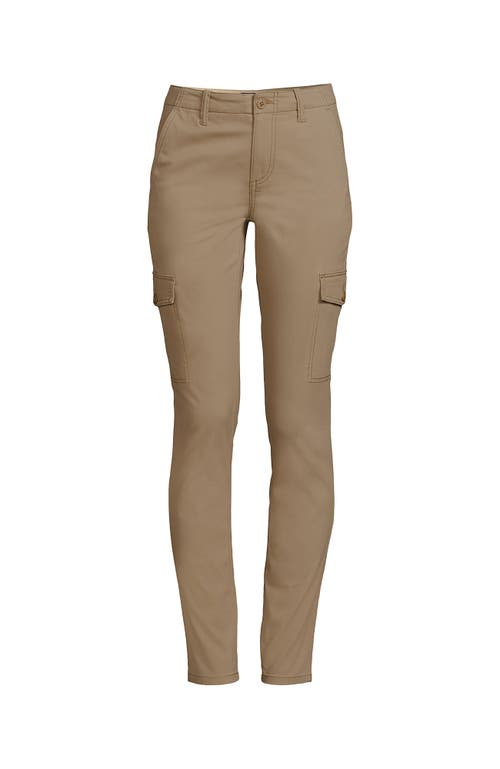 Shop Lands' End Mid Rise Slim Cargo Chino Pants In Desert Tan