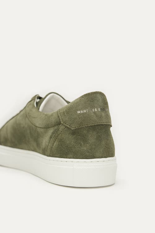 Want Les Essentiels De La Vie Want Les Essentiels Lennon 2.0 Suede Leather Low Sneaker In Green