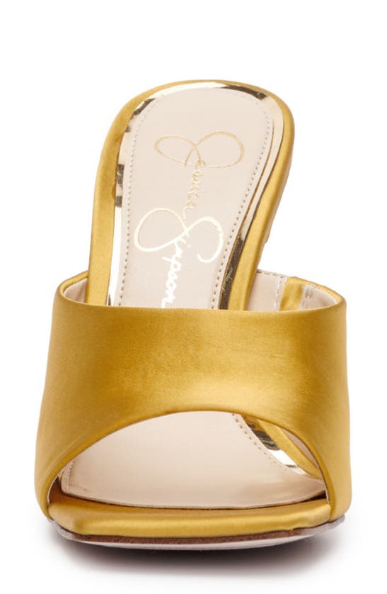 Jessica Simpson Sanaa Slide Sandal In Satin Brass