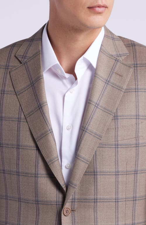 Shop Canali Siena Regular Fit Shadow Check Wool Sport Coat In Beige