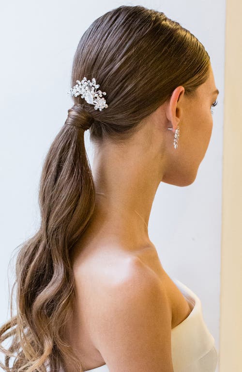 Brides And Hairpins Brides & Hairpins Kalene Crystal & Pearl Comb In Silver