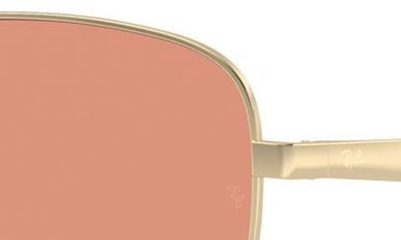 Shop Ray Ban Ray-ban 57mm Irregular Sunglasses In Pale Gold