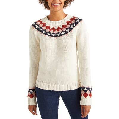 Boden Cordelia Fair Isle Wool & Alpaca Blend Sweater, Ivory