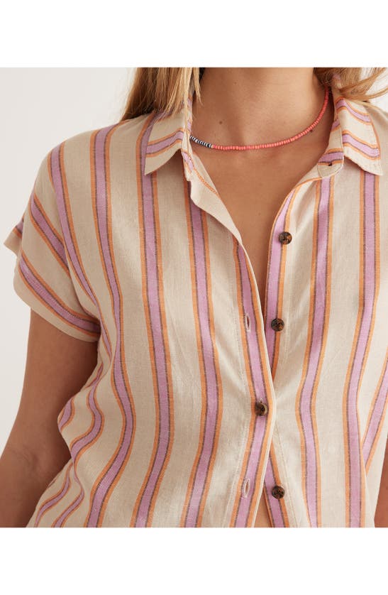 Shop Marine Layer Dana Stripe Button-up Shirt In Pink Multi Stripe