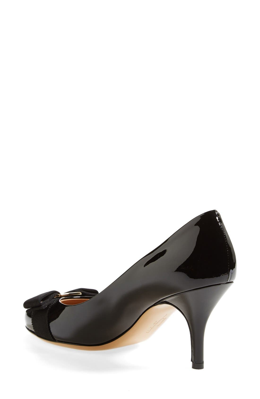 salvatore ferragamo black patent heels