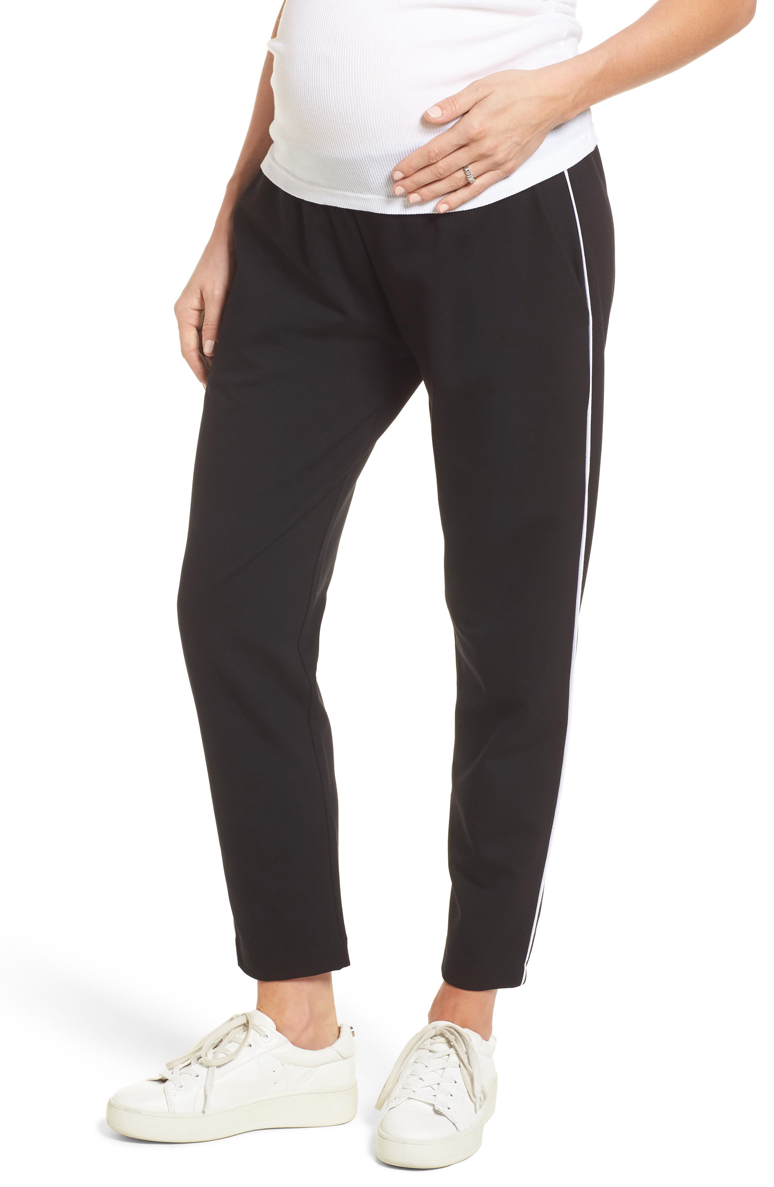 Isabella Oliver Maxine Contrast Maternity Pants in Caviar Black