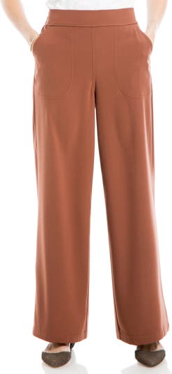 Mid Rise Easy Wide-Leg Twill Pants