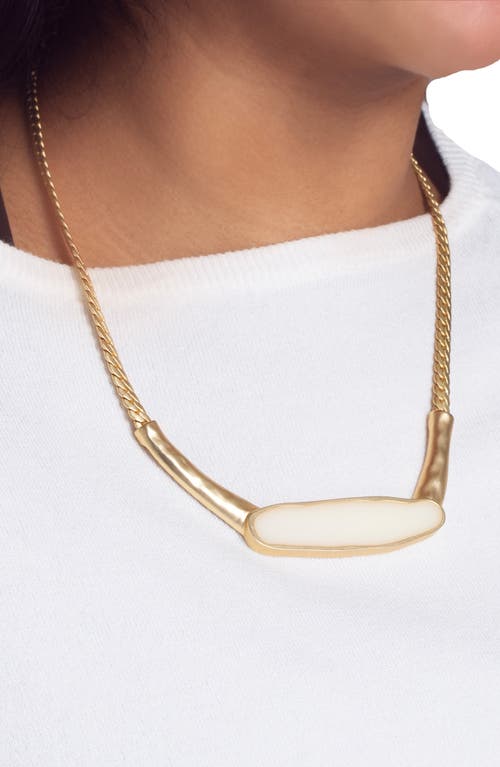 Saachi Herringbone Chain Plated Collar Necklace In White/gold