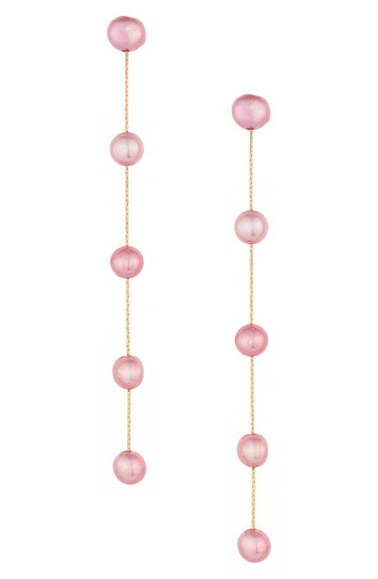 ETTIKA CULTURED PEARL LINEAR DROP EARRINGS