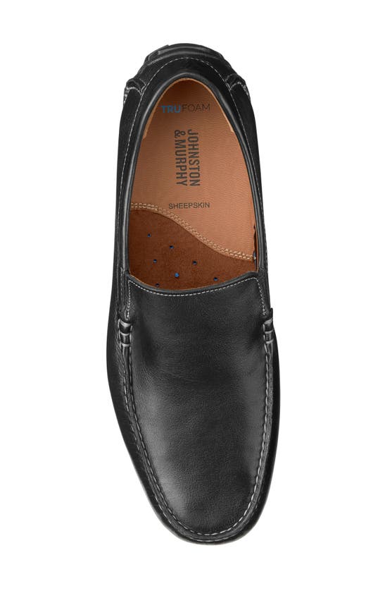 Johnston & Murphy Cort Whipstitch Driving Loafer In Black Full Grain