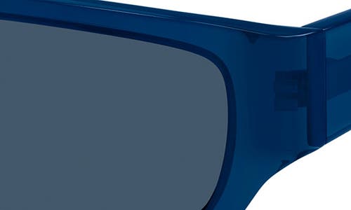 Shop Balenciaga 58mm Rectangular Sunglasses In Blue