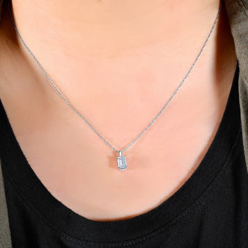 Bliss Diamond 1 Ct Emerald Diamond Solitaire Pendant 14k White Gold Lab Grown In 14k White Gold