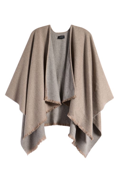 Rag & Bone Ivy Reversible Fringe Recycled Cashmere Blend Poncho In Gray