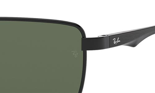 Ray Ban Ray-ban 64mm Rectangular Sunglasses In Black/green