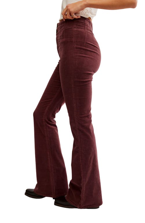 Shop Free People Jayde Seamed Corduroy Flare Pants In Chocolate Truffle