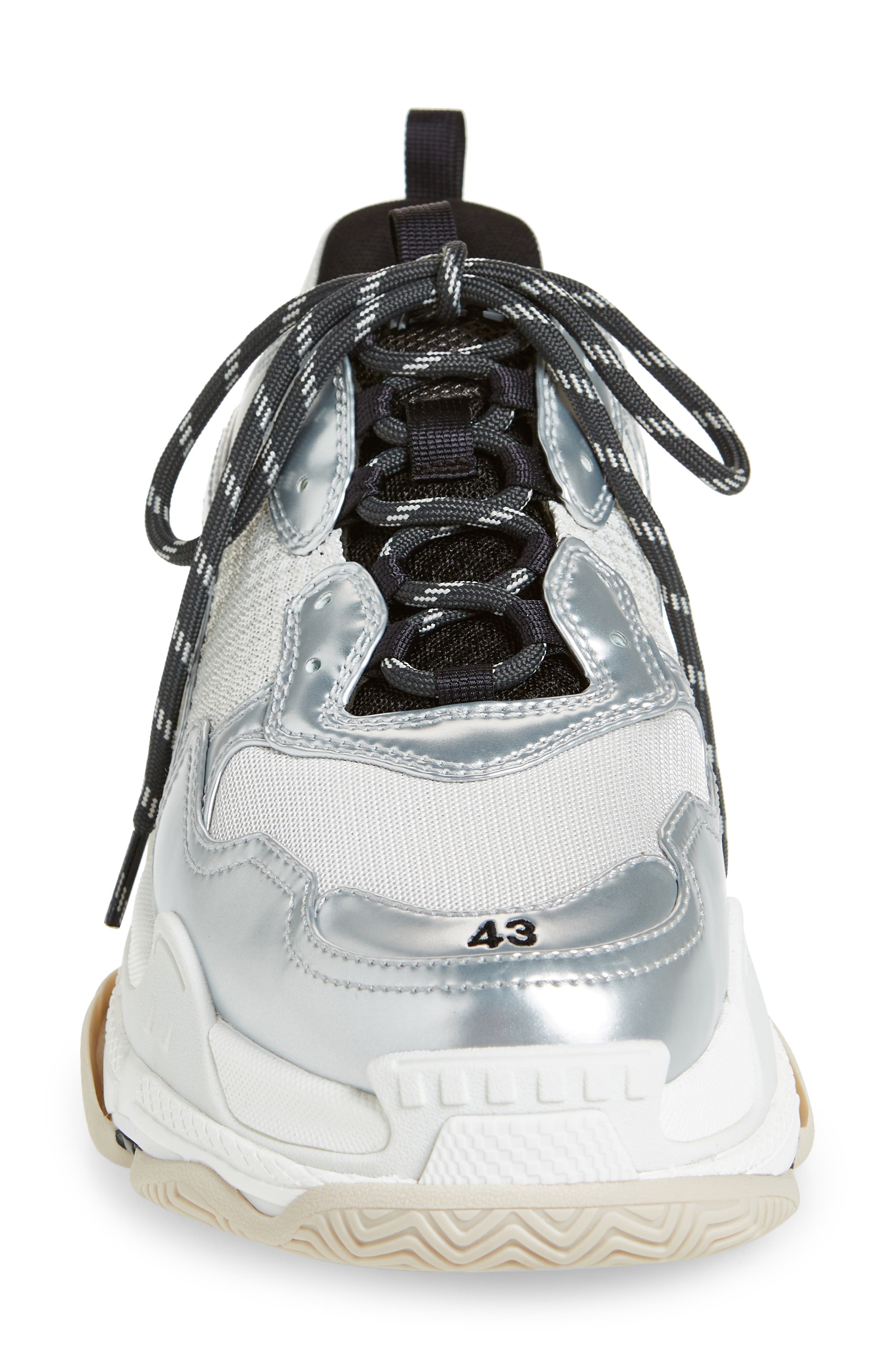 Balenciaga Triple S Sneaker in Black/White/Silver | Smart Closet