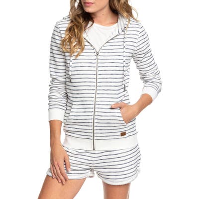 Roxy Trippin Stripes Front Zip Pullover, Blue