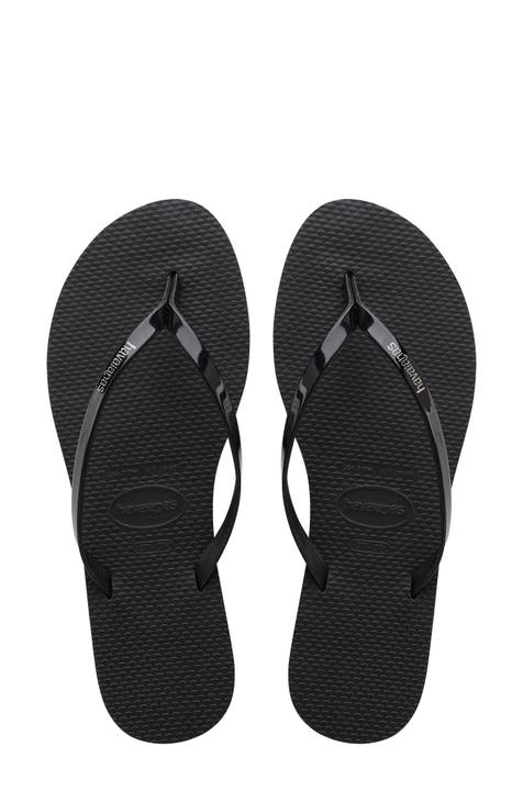 Black Flip-Flops for Women