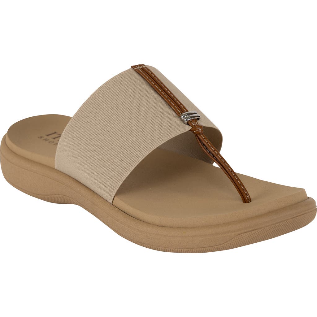 Italian Shoemakers Jahzara Elastic Strap Sandal In Taupe