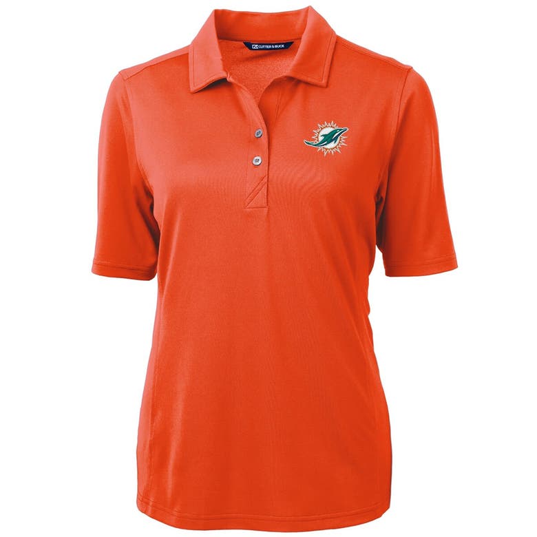 Shop Cutter & Buck Orange Miami Dolphins Virtue Eco Pique Recycled Polo