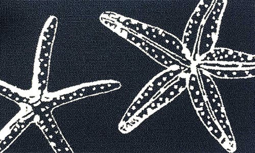 R16 Home Starfish Outline Doormat In Indigo White