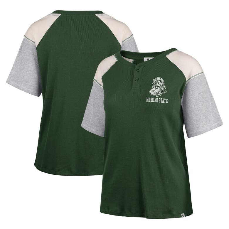 Shop 47 ' Green Michigan State Spartans Underline Harvey Colorblock Raglan Henley T-shirt