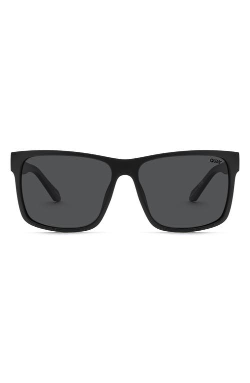 Quay Australia Thrill Ride 63mm Polarized Square Sunglasses in Black/Black Polarized at Nordstrom