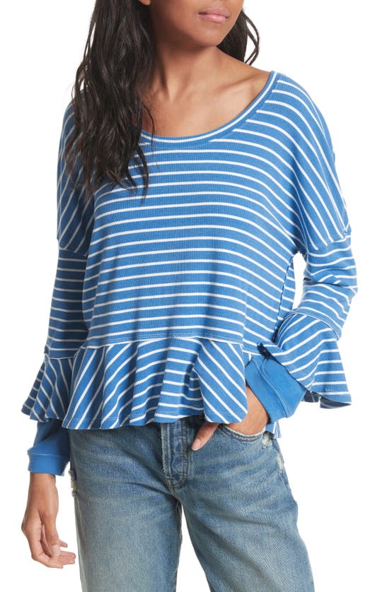 Free People Round About Tee In Blue