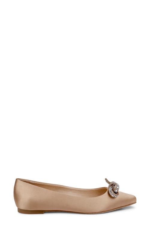 Jewel Badgley Mischka Hesther Flat In Dark Nude