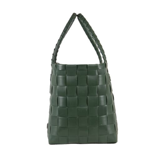 Handed By Paris Recycled Plastic Tote Bag In Forest Green