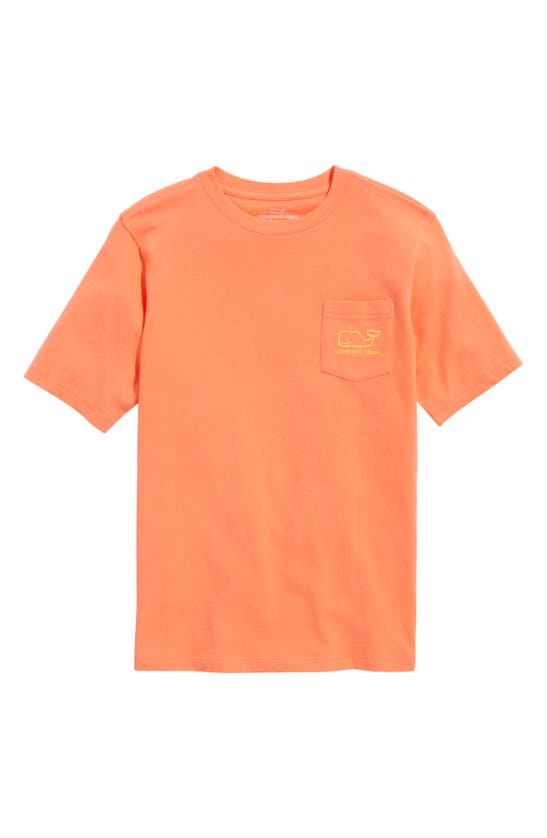 Vineyard Vines Kids' Glow Whale Graphic Pocket Tee In Sunrise