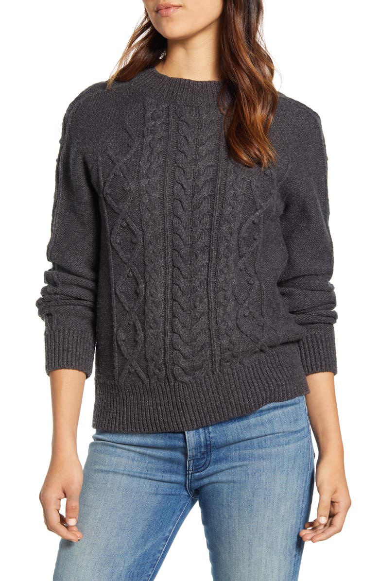 Lucky Brand Cable Knit Crewneck Sweater | Nordstrom