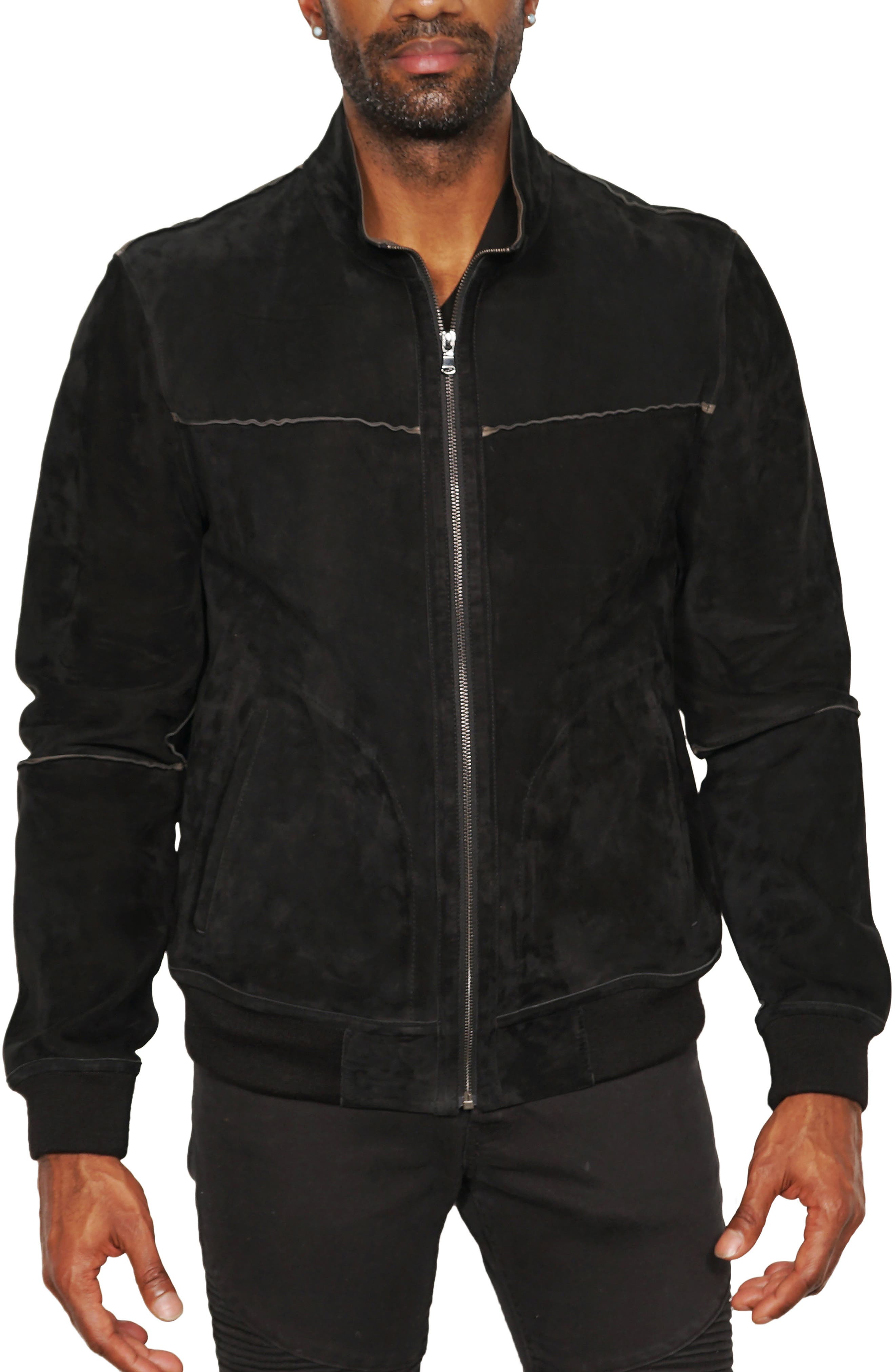 leather fleece jacket